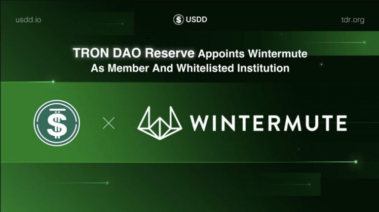 TRON DAO Reserve Appoints Wintermute as the Latest Member and Whitelisted Institution